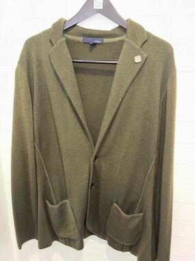 Lardini Olive Green wool Blazer Cardigan